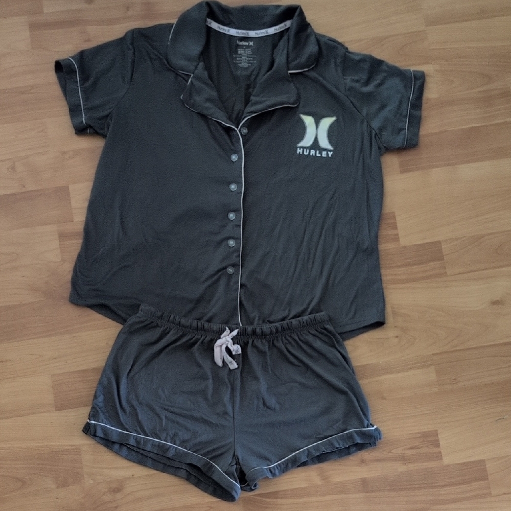 Hurley Gray Pajama Set Classic Comfort